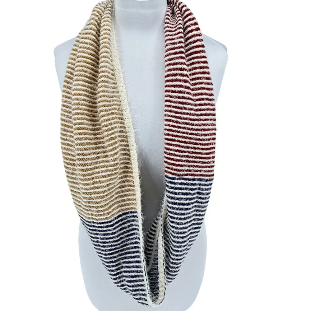 LAVA Striped Infinity Scarf Multicolor Knit Soft Warm Women's‎ Accessory